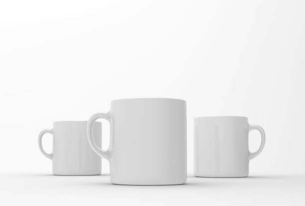istock White mug mock up on soft white background. 3D illustrated 655651488