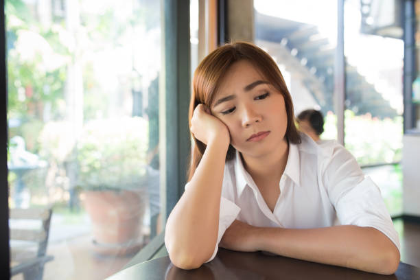istock Woman so sad at coffee shop 655655278
