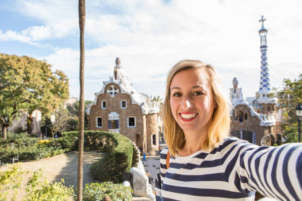 istock Young woman taking selfie in Barcelona 655660360