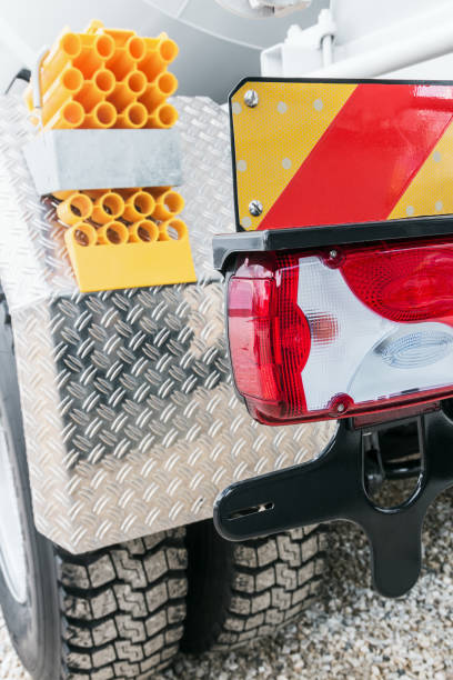 istock Rear marker lights and auto trailer 655662912