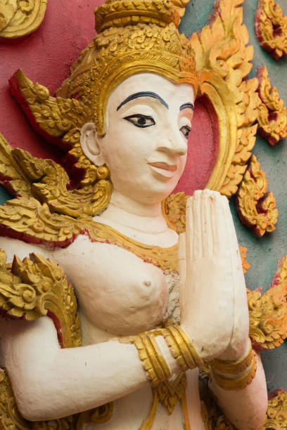 istock Gods or angels stucco sculpture decorate for temple wall 655671344