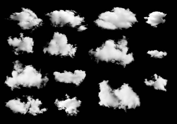 istock set of white clouds isolated on black background 655679186
