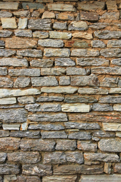 istock Natural grunge brown stone wall background and texture 655682154