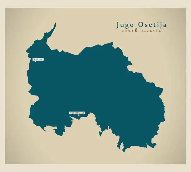 Vector illustration of Modern Map - Jugo Osetija GE