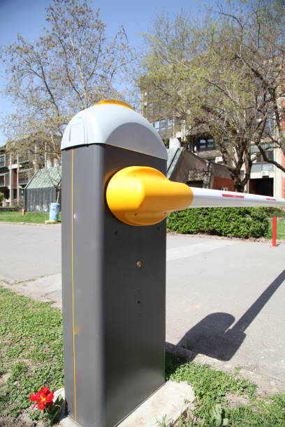 istock barrier in a car parking spots 655693234
