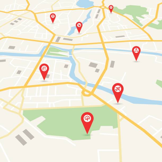 stockillustraties, clipart, cartoons en iconen met plattegrond van de stad van de vector - stadsplattegrond
