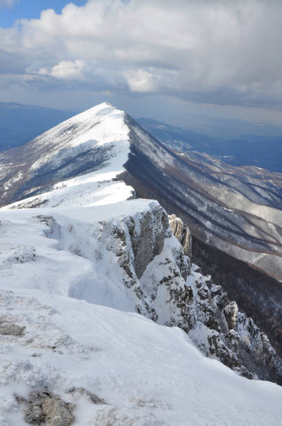 istock Beautiful dynamic sky above dry mountain peak Trem in Serbia. 655703368