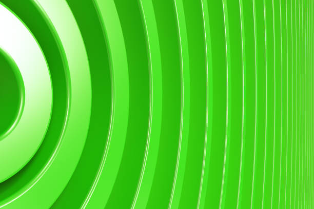 istock Green concentric spiral on green background 655703686