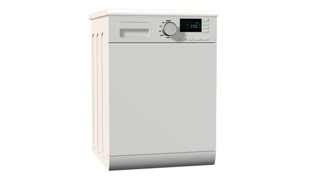 istock Modern freestanding dishwasher isolated on white 655703694
