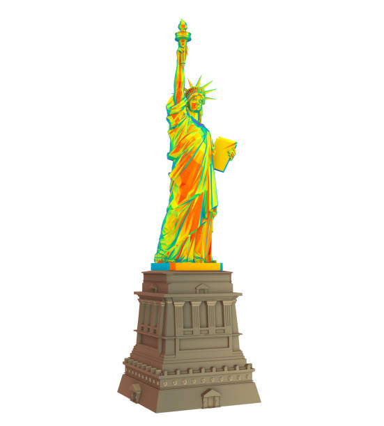 istock Colorful Statue of Liberty Isolated 655704362