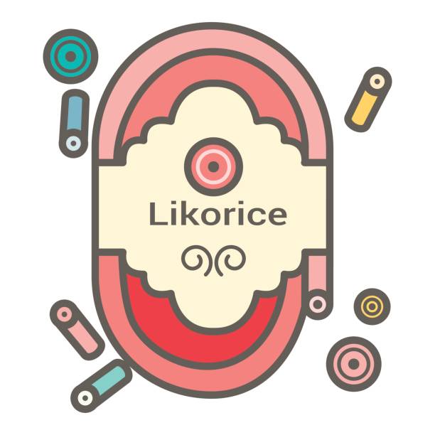 Likorice candy. Sweets from Finland. Vector illustration. Icon Likorice candy. Sweets from Finland. Vector illustration. Icon polypodiaceae stock illustrations