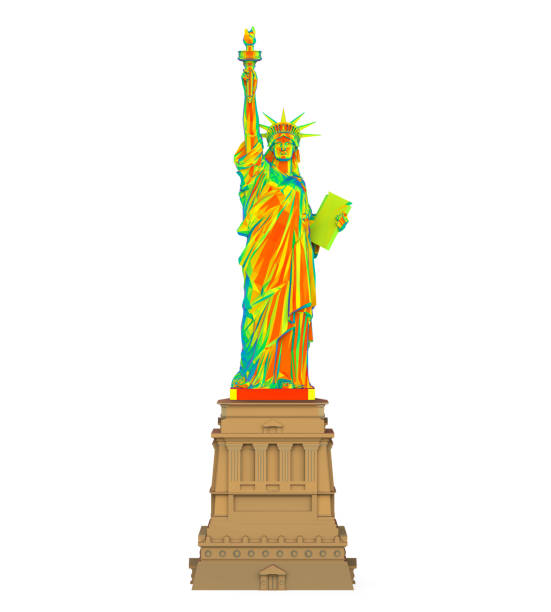istock Colorful Statue of Liberty Isolated 655705048