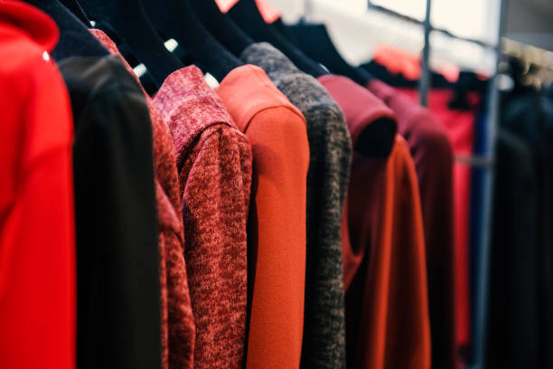 istock Women clothes on racks in a boutique store 655707206