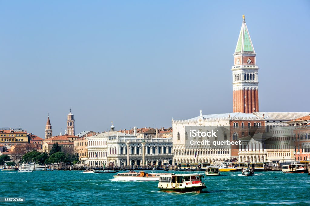 St. mark's square with skyline Venedig Bell Tower - Tower Stock Photo