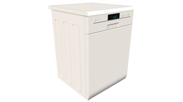 istock Modern freestanding dishwasher isolated on white 655707700