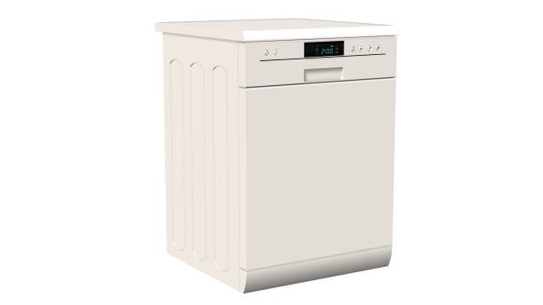 istock Modern freestanding dishwasher isolated on white 655707744