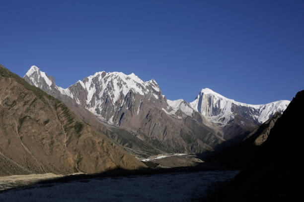 istock trekking Nagar valley through Hopper and Miar Glacier 655708172
