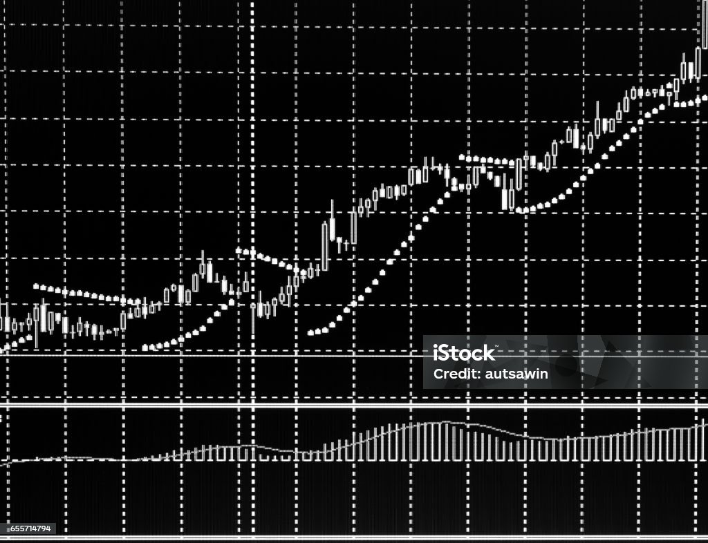 graph chart graph chart of stock market investment trading. Black Color Stock Photo