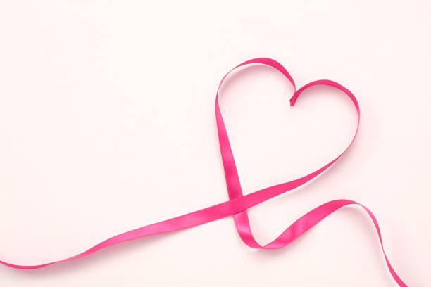 istock Pink Ribbon Heart on white background. 655718836