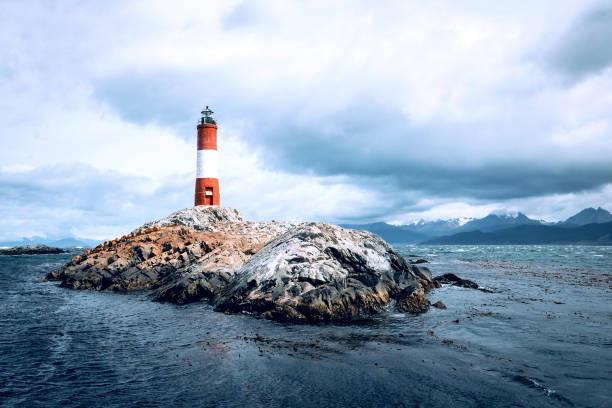 istock Argentina Ushuaia bay at Beagle Channel with Les Eclaireurs Lighthouse 655728160
