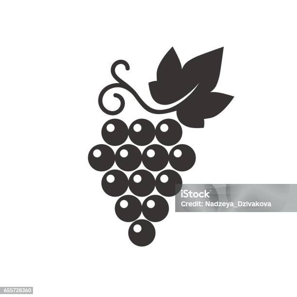 Grapes Icon Stock Illustration - Download Image Now - Grape, Vineyard, Leaf