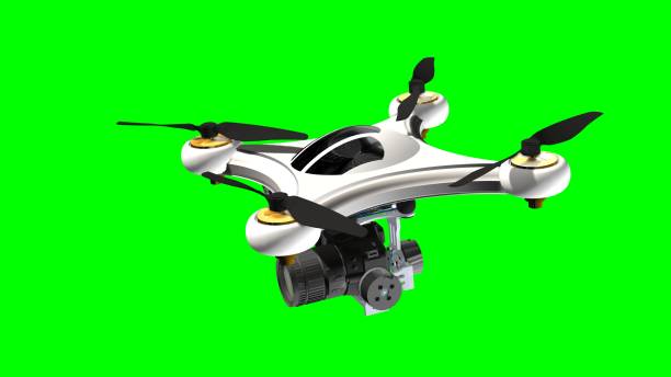 Lænestol krave utilstrækkelig Drone Quadrocopter With Professional Camera Hovering Isolated On Green  Screen Stock Photo - Download Image Now - iStock