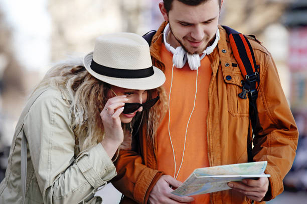 istock Young Tourist Couple Discovering New City 655734732