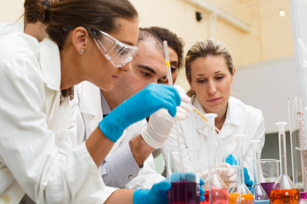 istock Group of scientists discussing in laboratory 655737312