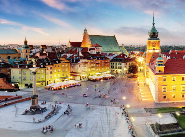 istock Warsaw, Old Town Warsaw, Poland during sunset. 655737524