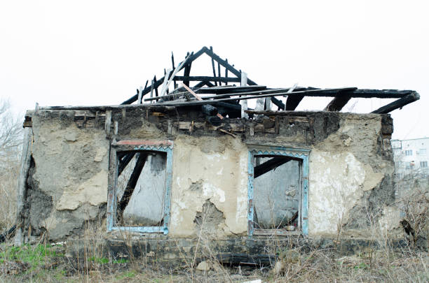 istock rubble of the destroyed House after the fire 655758510