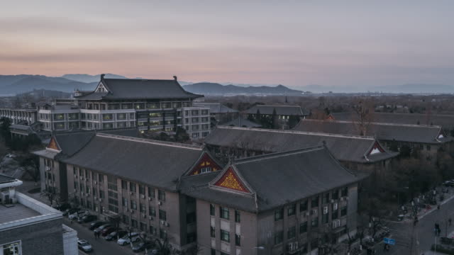 T/L WS HA PAN High Angle View of Peking University / Beijing, China