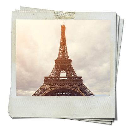Old Paris Photo. Isolated on White Background.