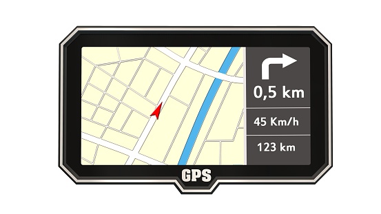 GPS Navigation device isolated on white