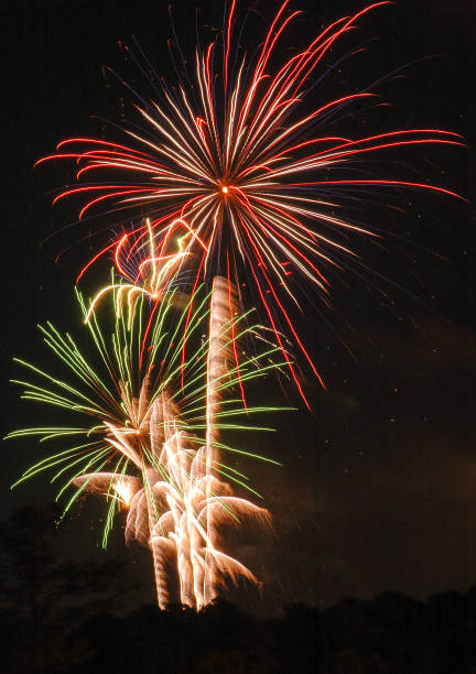 istock Green Red and Gold Fireworks 655762458