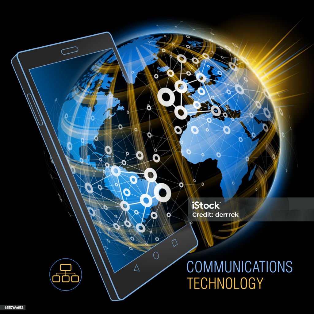 Technology In Communication Smart Phone Communications Technology Stock Illustration - Download ...