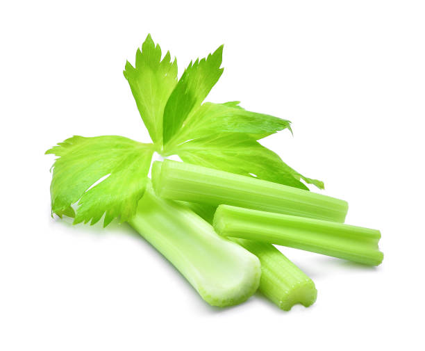 istock fresh green celery with slice isolated on white background 655767118