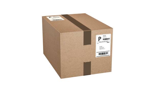 istock Shipping cardboard box  isolated on white 655767272