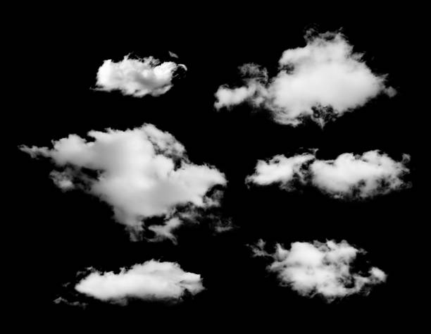 istock set of white clouds isolated on black background 655767688