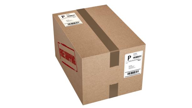 istock Free Shipping cardboard boxes - isolated on white 655772142