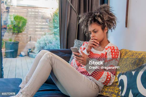 Young Woman Getting Bad News By Phone Stock Photo - Download Image Now - Adult, Adults Only, Bad Condition