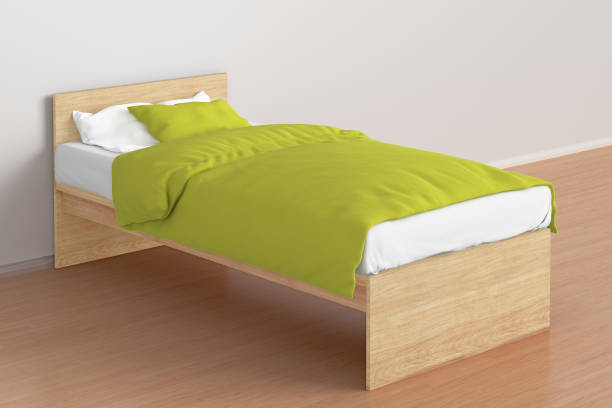 doble tamaño cama solo en interior - sheet single bed bed duvet fotografías e imágenes de stock