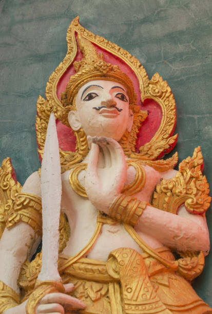 istock Gods or angels stucco sculpture decorate for temple wall 655777178