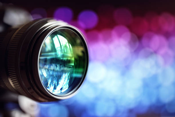 Camera lens Digital camera lens with copy space big brother orwellian concept photos stock pictures, royalty-free photos & images