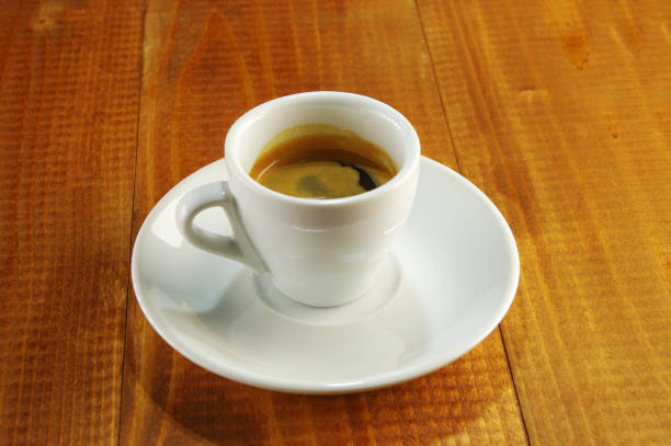 istock A cup of fragrant coffee on a rough board 655782814