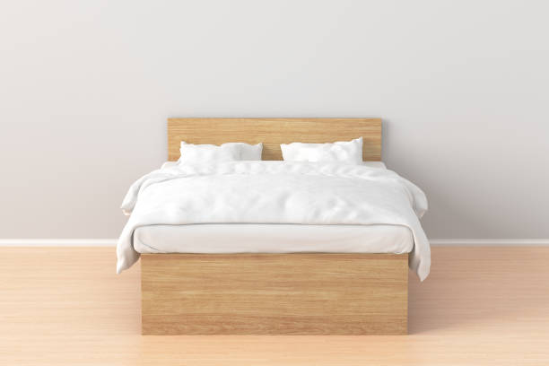 doppelzimmer queensize-bett - bedroom mattress contemporary white stock-fotos und bilder