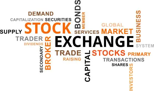 Photo of word cloud - stock exchange