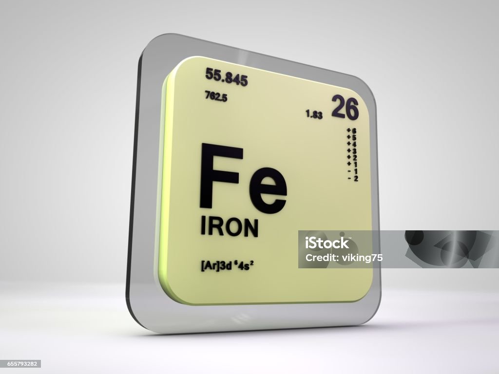 Sắt Fe Bảng Tuần Hoàn Nguyên Tố Hóa Học 3d Render Hình ảnh Sẵn có ...