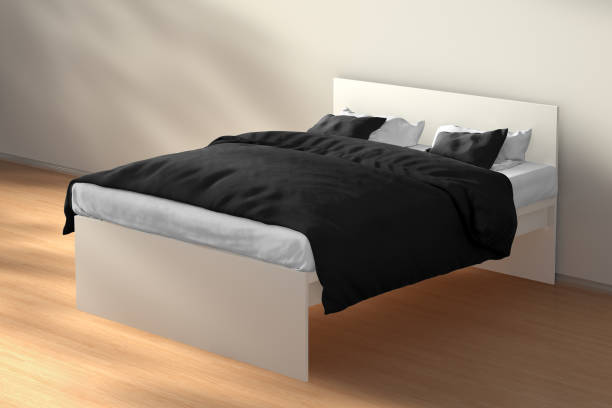 istock Queen size double bed with in morning sunlight interior 655796350