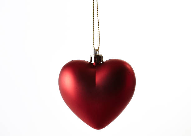 istock Red Heart Christmas Decoration on White 655799010