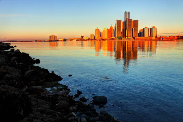 istock Detroit downtown skyline along the Detroit River 655807314